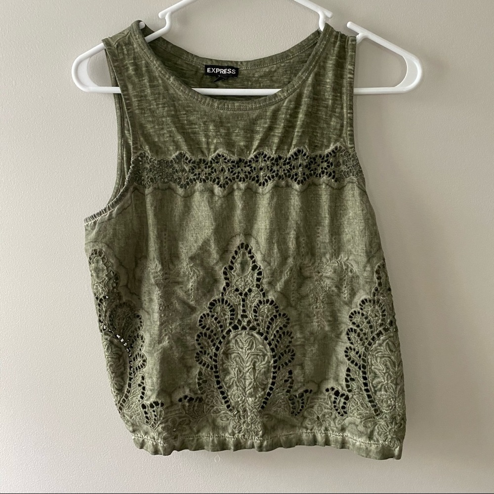 Express Green Crochet Tank